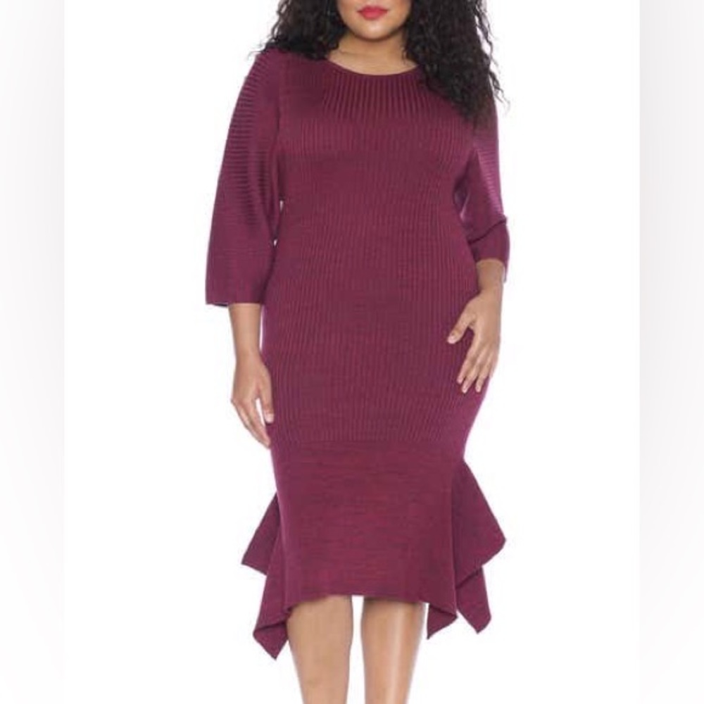 SLINK Jeans Handkerchief Hem Sweater Dress